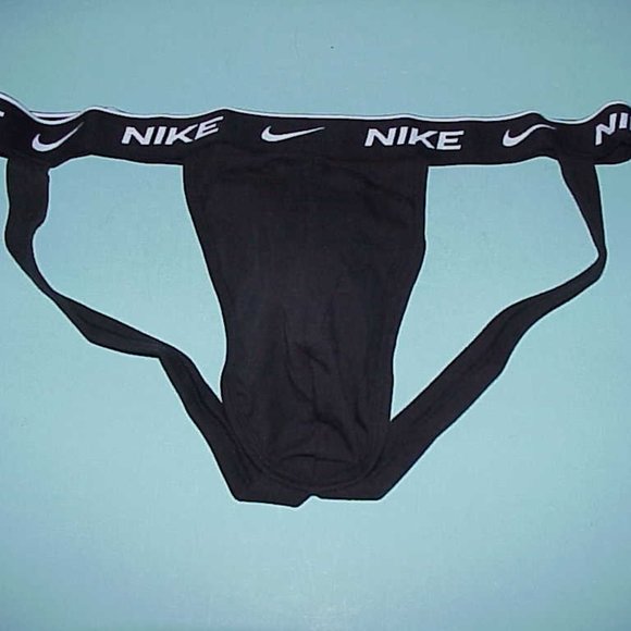 A NEW RARE NIKE DRI-FIT BLACK, SWIMMER'S JOCKSTRAP SOFT STRETCH POUCH IN SIZE XL - Picture 2 of 4